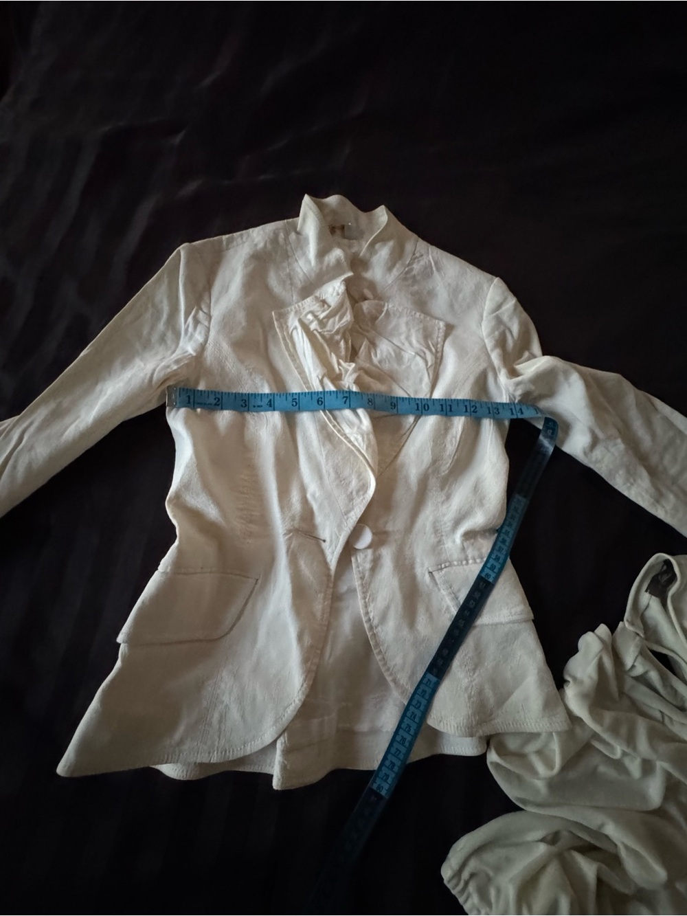 bebe Cream Ruffle-Trim Single-Button Blazer - Picture 5 of 8